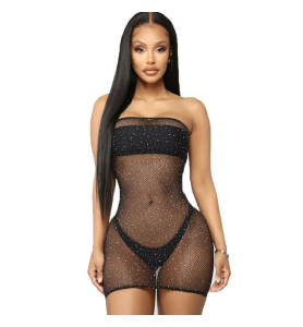 Diamond Mesh Black Bustier...