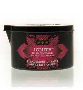 Laissez-vous tenter par une expérience sensuelle à la fraise avec notre incroyable bougie parfumée de massage.