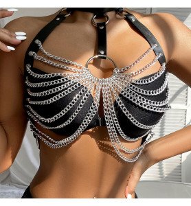 Chest Harness Embellished with Chains - Sublime