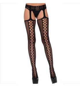 Sublimez vos jambes avec ces bas résille noirs Leg Avenue, alliant sensualité, confort et style.