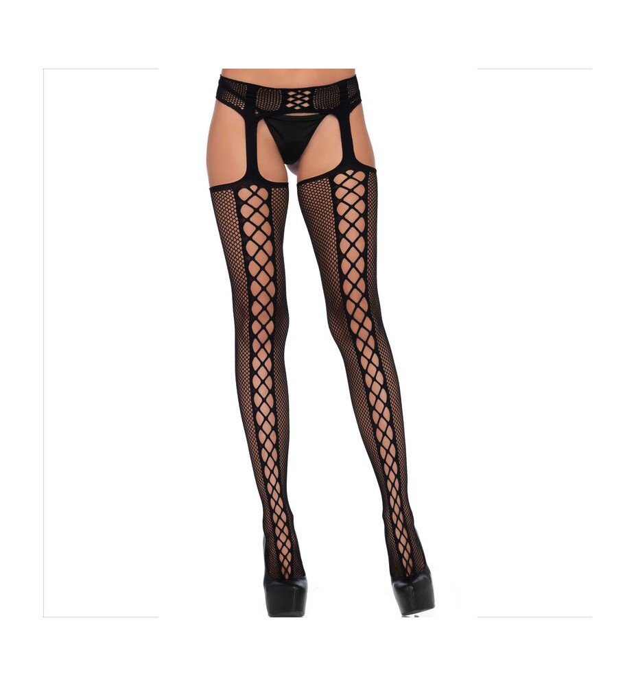 Sublimez vos jambes avec ces bas résille noirs Leg Avenue, alliant sensualité, confort et style.