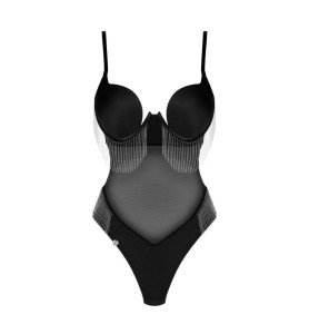 Abandonnez-vous à la passion avec ce body noir élégant qui s'ajuste parfaitement à votre corps.