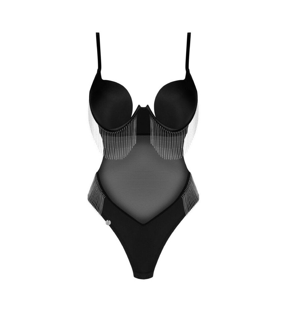 Abandonnez-vous à la passion avec ce body noir élégant qui s'ajuste parfaitement à votre corps.